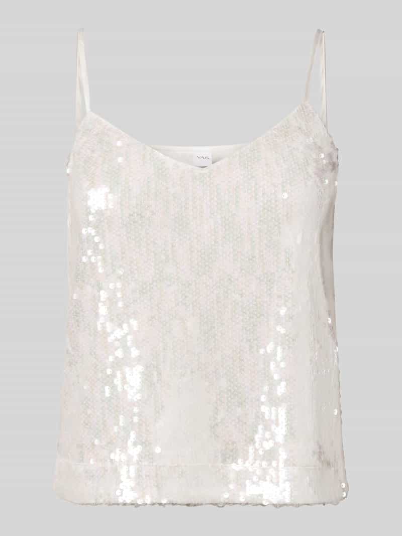 YAS Korte top met bandjes en pailletten model 'SEQUINA'