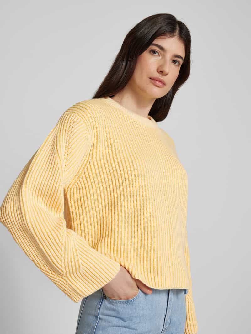 moves Gebreide pullover met geribde ronde hals model 'Colina'