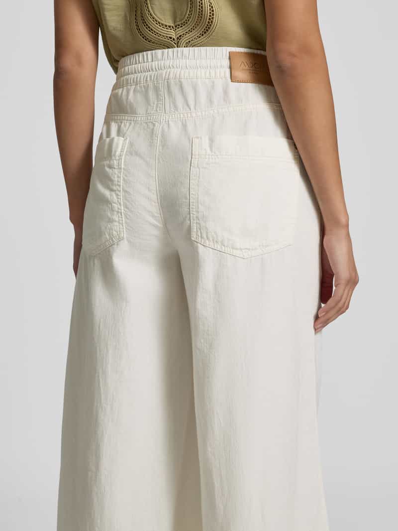 CAMBIO Wide leg stoffen broek met verkort model 'ALM'