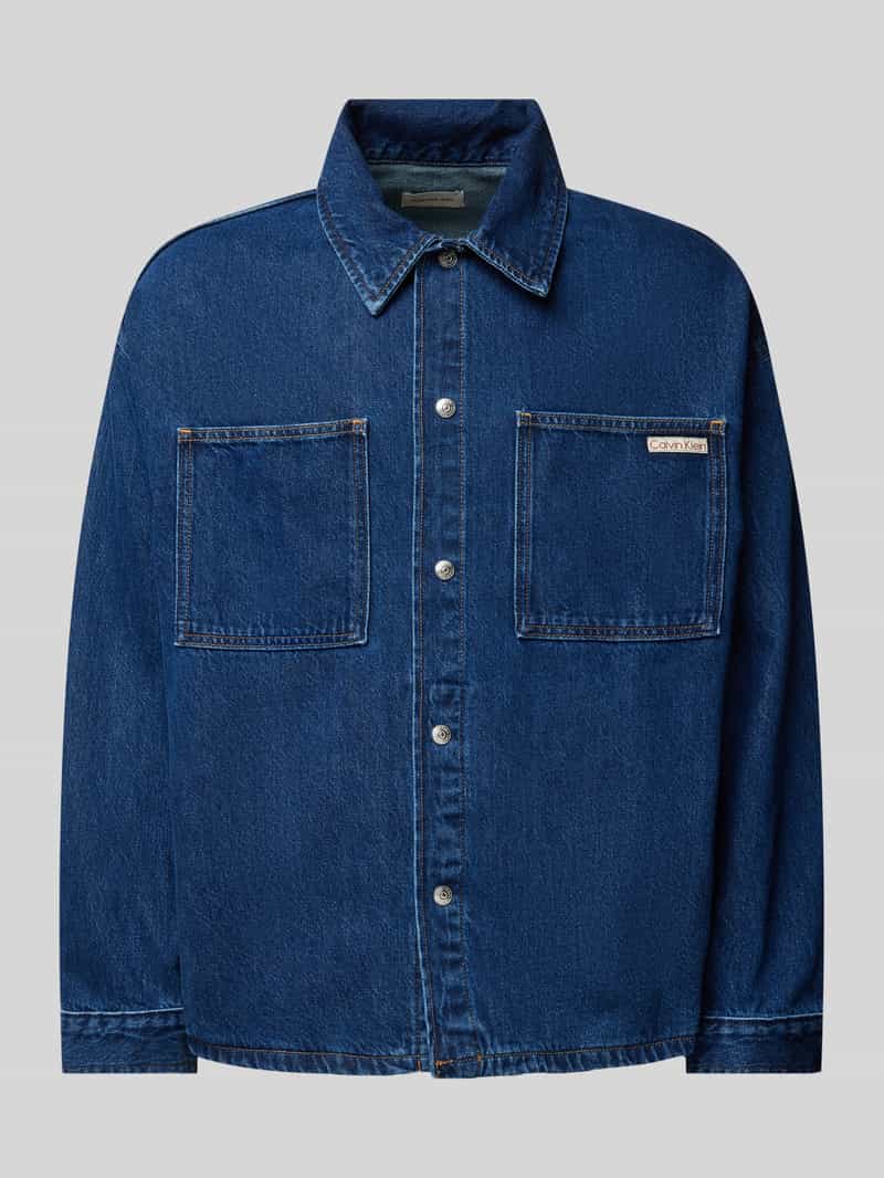 Calvin Klein Jeans Relaxed fit jeansjack met labelpatch
