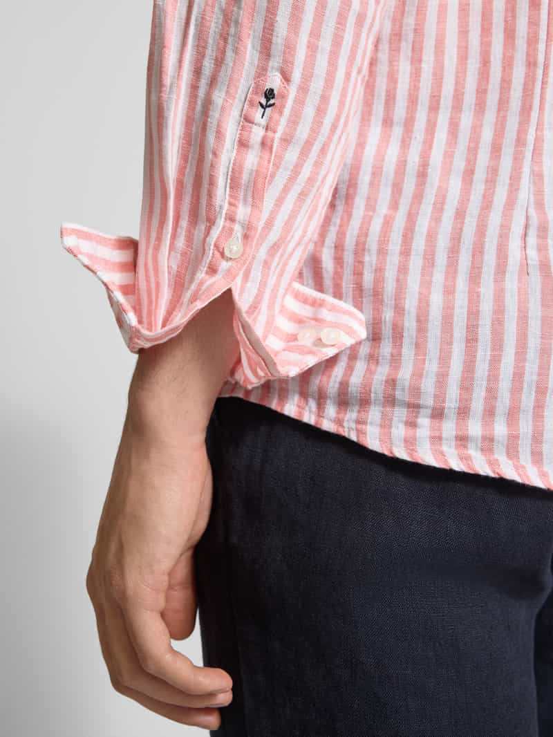 seidensticker Slim fit linnen overhemd van puur linnen met kentkraag