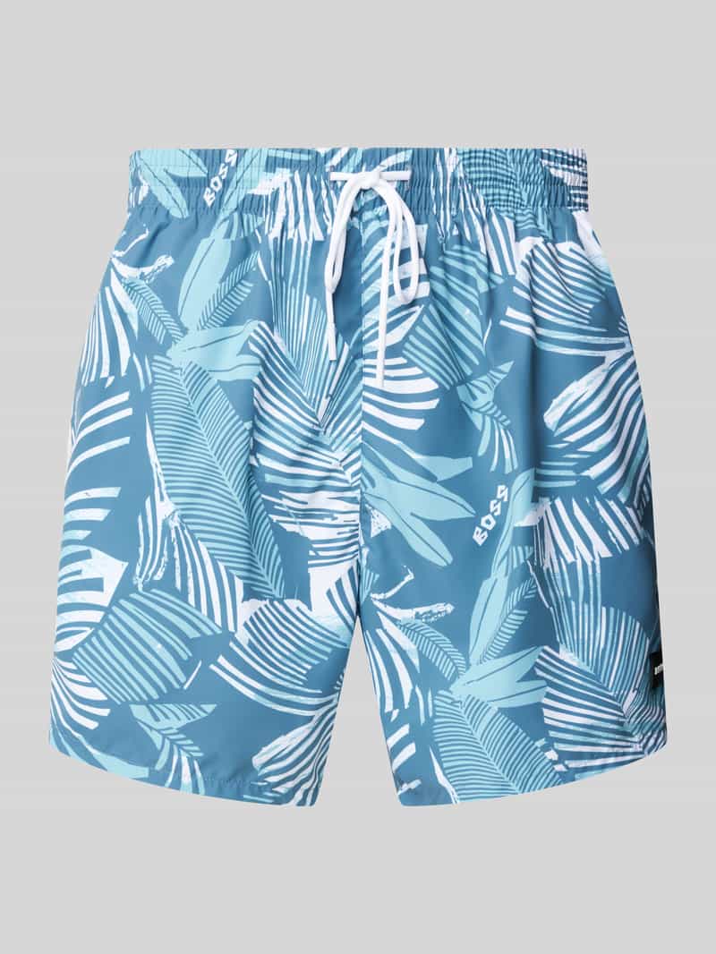 Boss Relaxed fit zwembroek met labelbadge model 'Piranha'