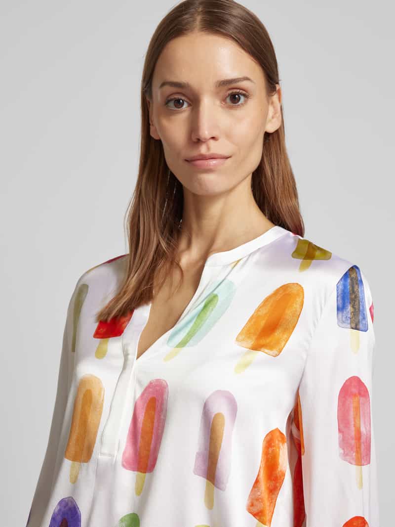 herzensangelegenheit Regular fit zijden blouse met tuniekkraag