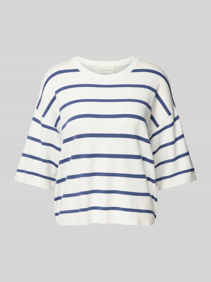 MSCH Copenhagen Gebreid shirt met extra brede schouders en ronde hals
