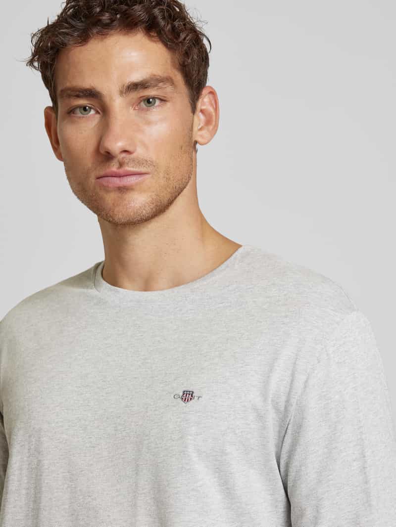 Gant Shirt met lange mouwen en labelstitching