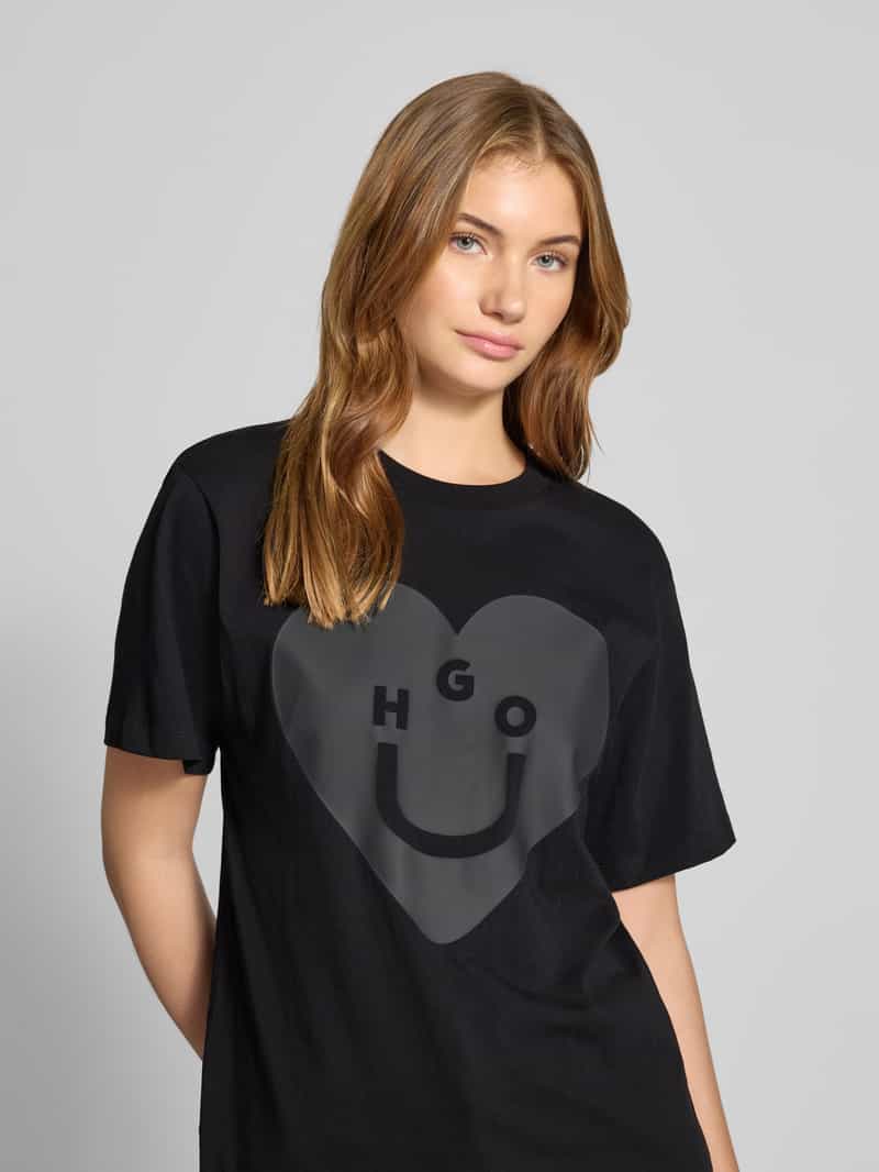 Hugo Blue Loose fit T-shirt van puur katoen model 'VINTAGE TEE'