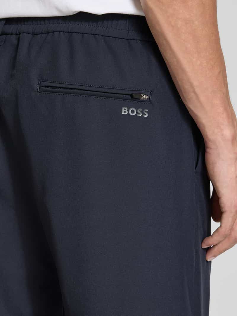 BOSS Green Relaxed fit bandplooibroek met elastische band