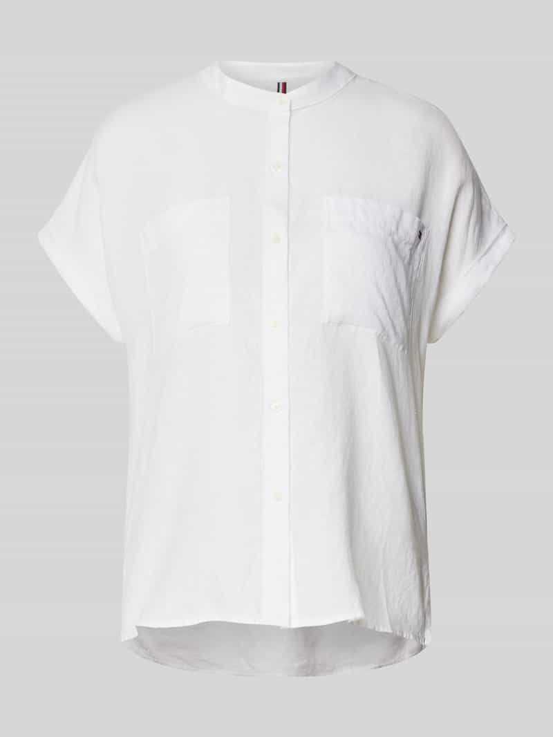 Tommy Hilfiger Relaxed fit linnen blouse met korte mouwen