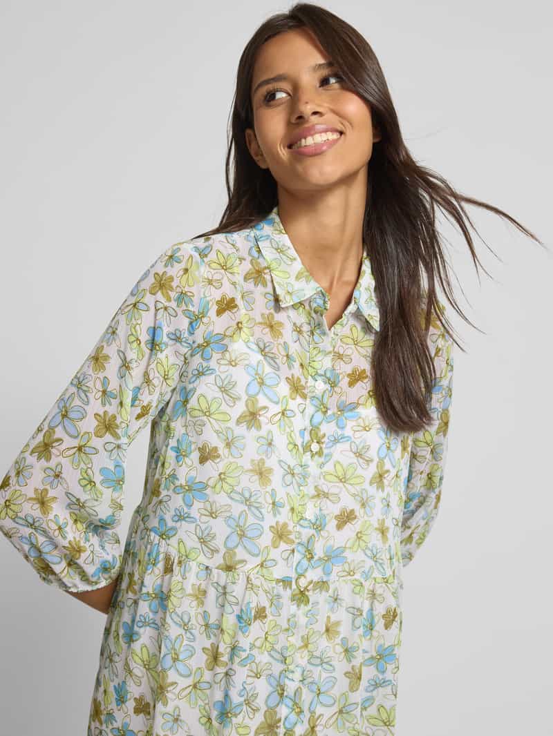 Tom Tailor Denim Babydoll-jurk in A-lijn van chiffon met voering van viscose