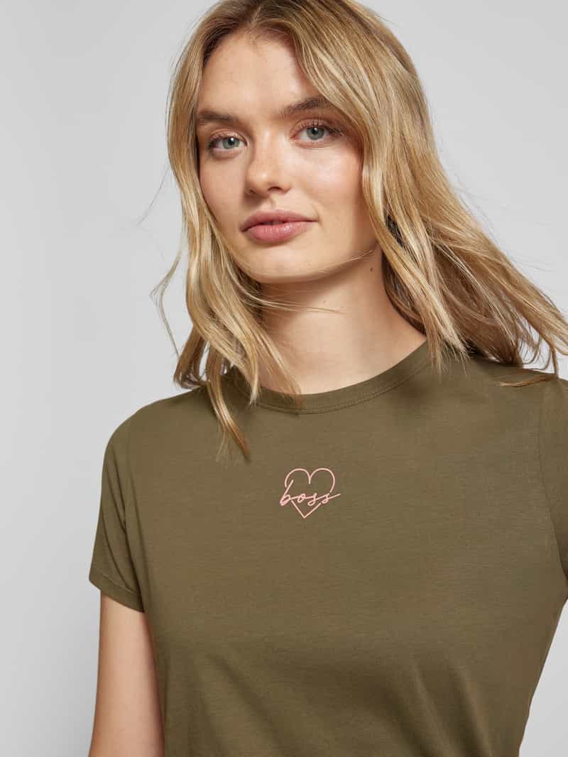 Boss Orange T-shirt met labelprint model 'Elogo'