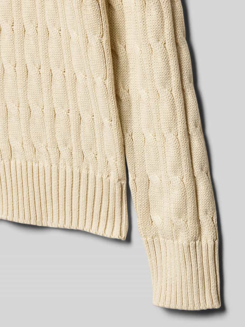 Polo Ralph Lauren Teens Gebreide pullover met kabelpatroon en ronde hals