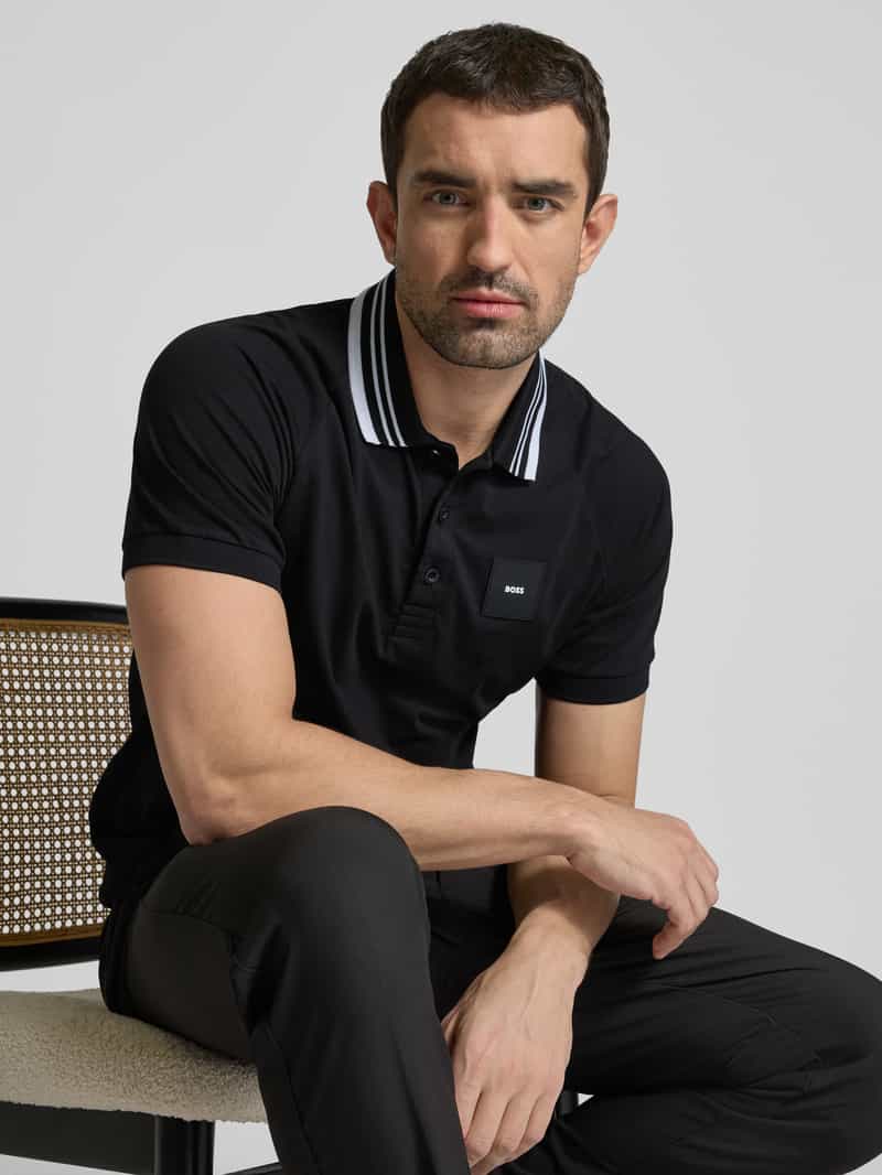 BOSS Green Regular fit poloshirt met labelbadge model 'Paddy'