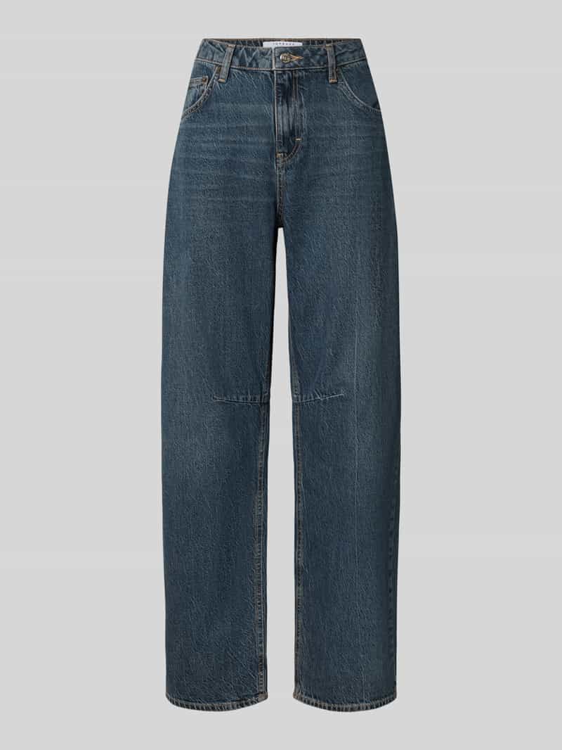 Topshop barrel fit jeans van puur katoen met riemlussen