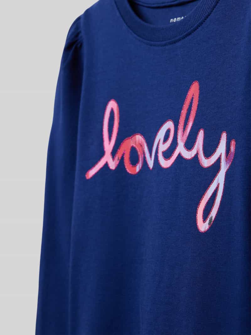 name it Shirt met lange mouwen en geribde ronde hals model 'FLONNIA'