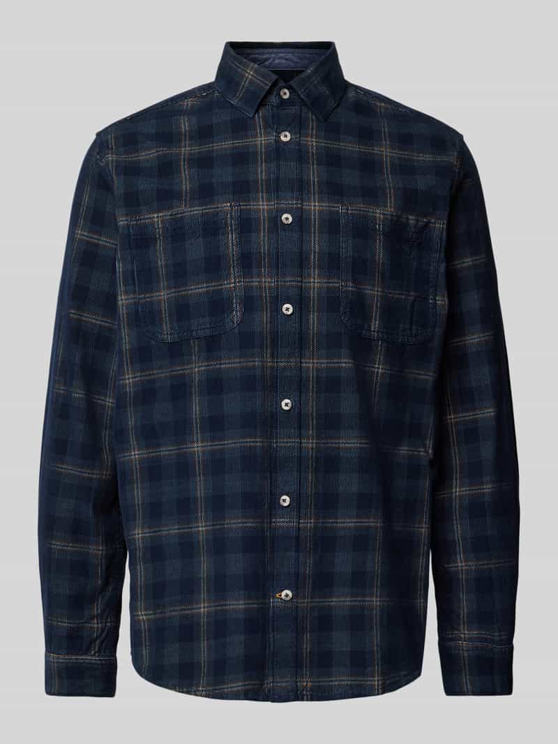 Tom Tailor Regular fit vrijetijdsoverhemd van puur katoen met corduroy ruitmotief