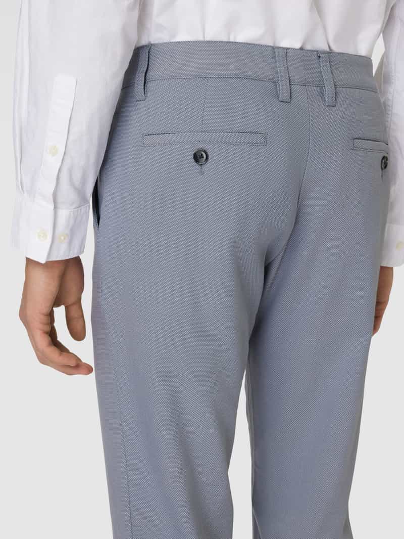Christian Berg Men Regular fit broek met viscose en structuurmotief
