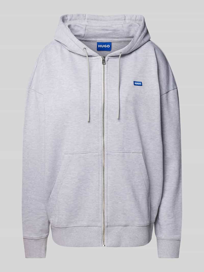 Hugo Blue Sweatjack met labelbadge model 'Doa'