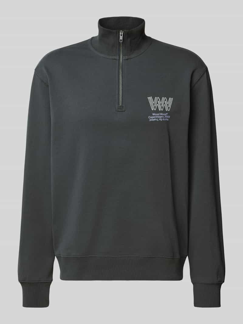 Wood Sweatshirt met opstaande kraag en ritssluiting model 'Jack'