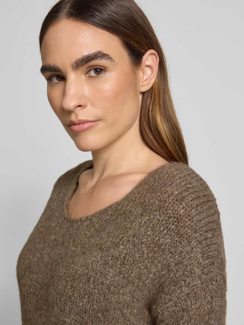 milano italy Loose fit gebreide pullover met mix van wol en alpaca