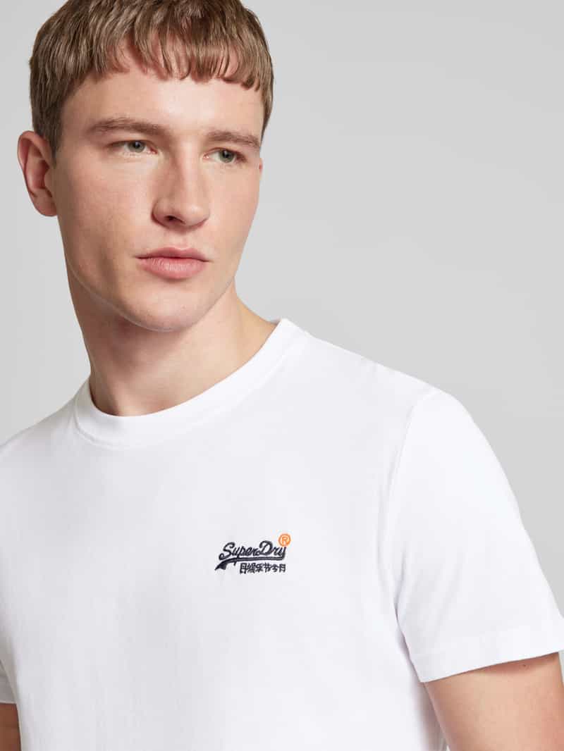 Superdry T-shirt met labelstitching
