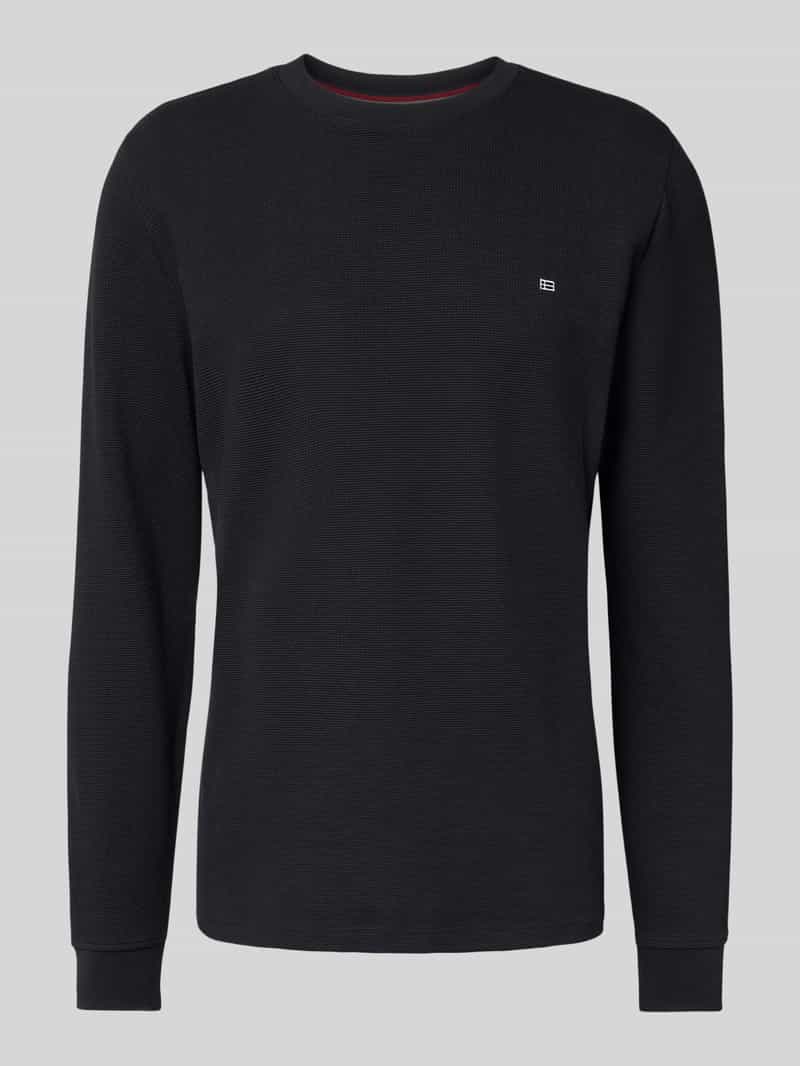 Christian Berg Men Shirt met lange mouwen structuurmotief en ronde hals