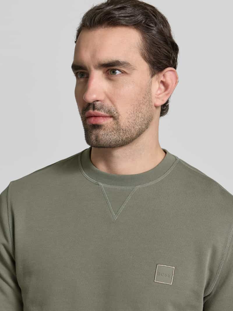 Boss Relaxed fit sweatshirt van puur katoen Modell 'WESTART' groen, foto 4