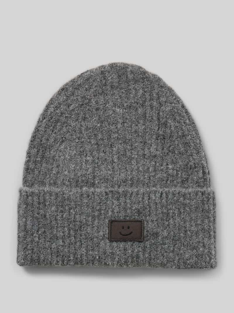 Jake*s Casual Beanie met motiefpatch en wol