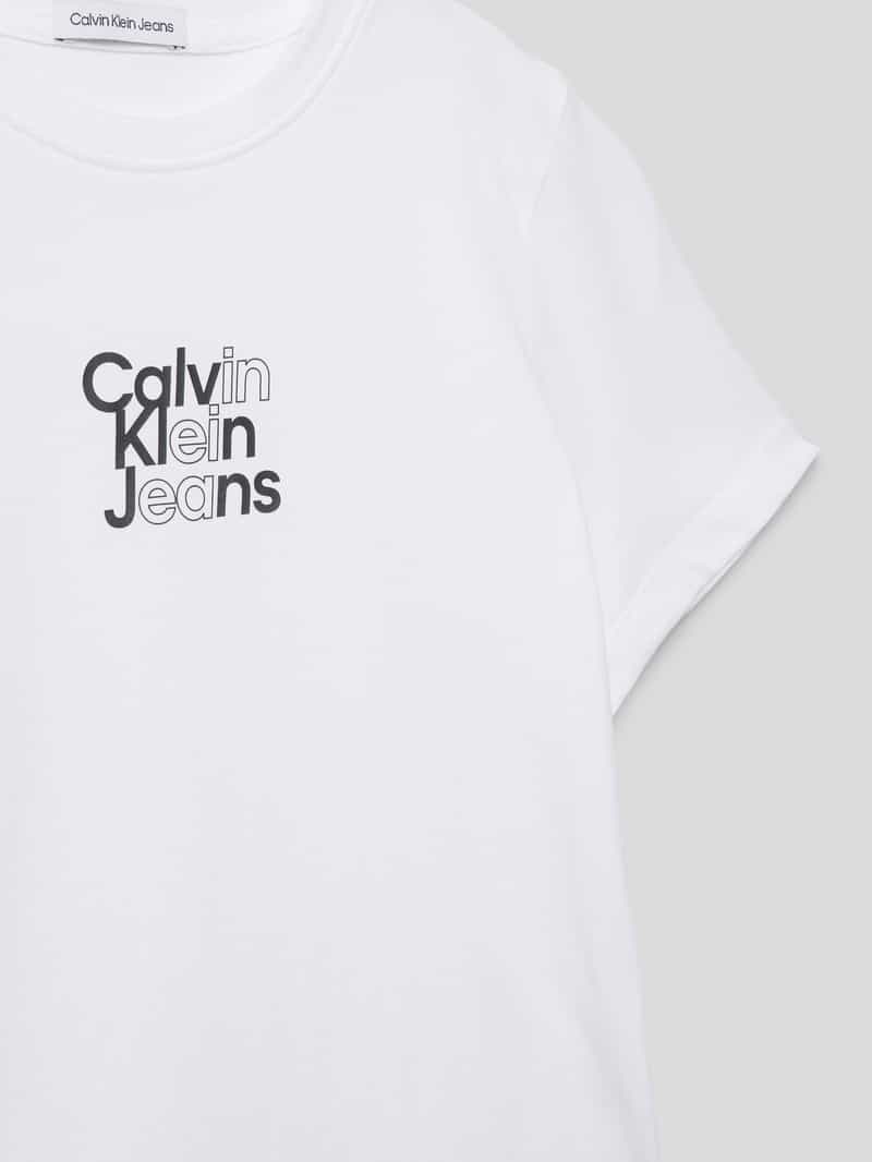 Calvin Klein Jeans T-shirt met labelprint model 'GRADIENT'
