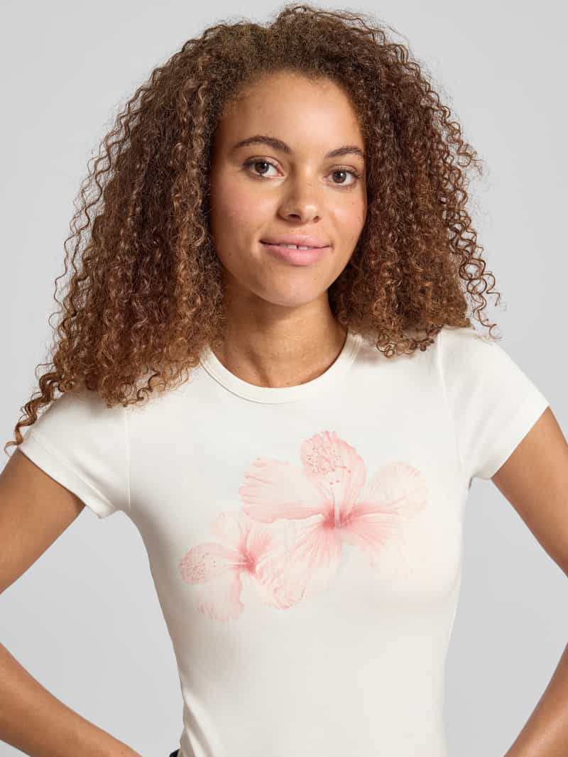 Gina Tricot T-shirt met motiefprint en ronde hals