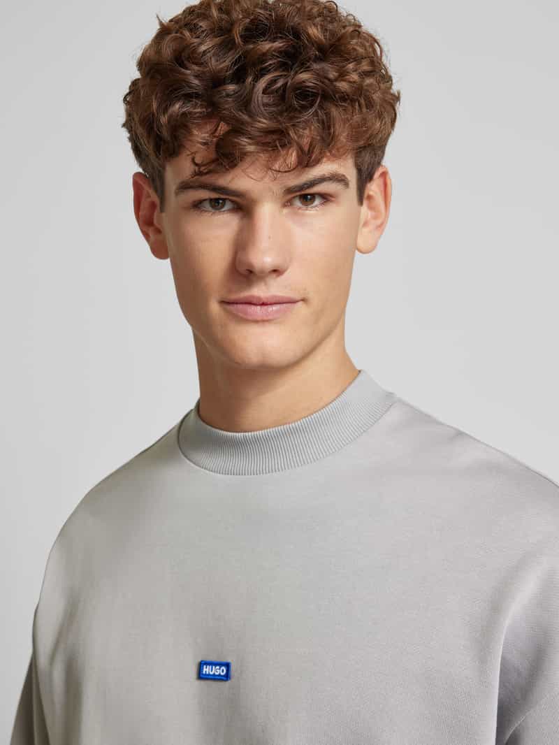 Hugo Blue Sweatshirt met labelpatch model 'Nedro'