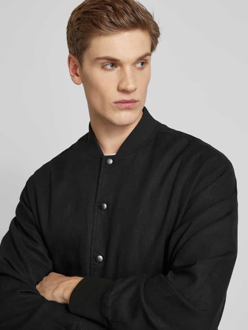 jack & jones Bomberjack van linnen met paspelzakken model 'ARIO'