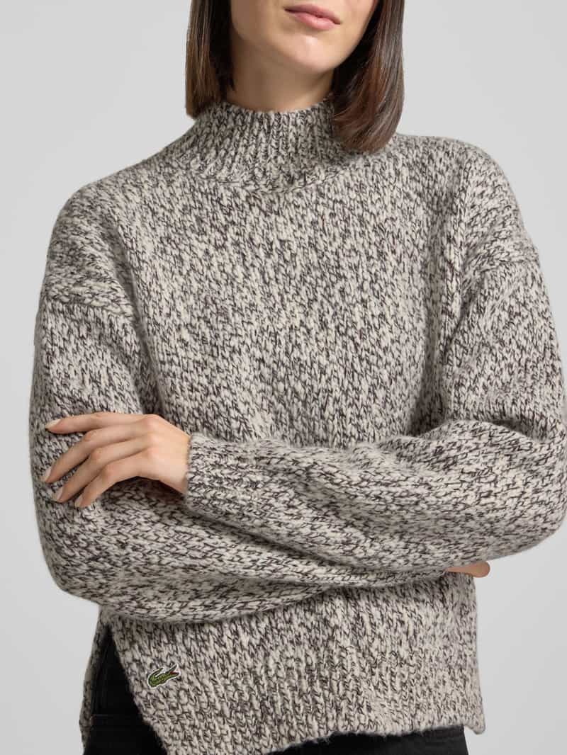 Lacoste oversized pullover van wolmix beige, foto 4