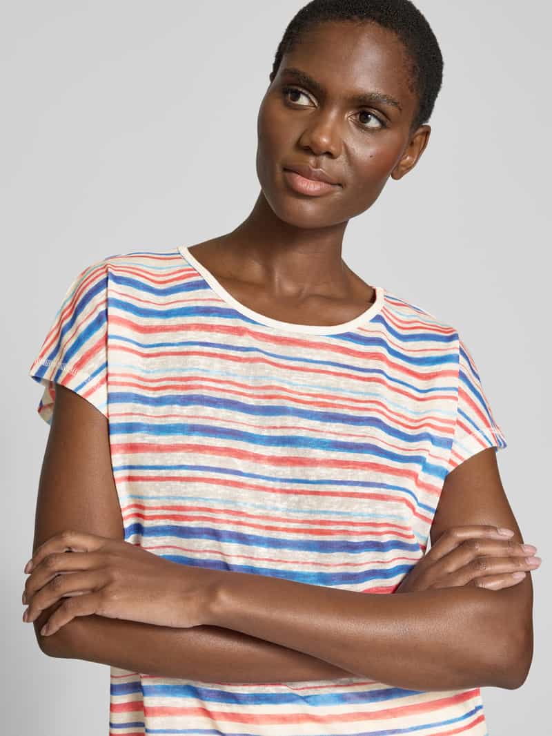 Christian Berg Woman T-shirt met geribde ronde hals