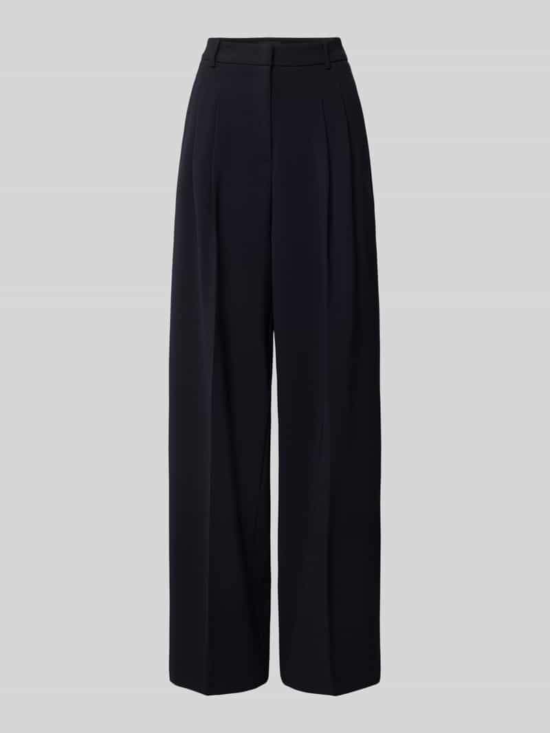 CAMBIO Wide leg stoffen broek met bandplooien model 'ANNY'