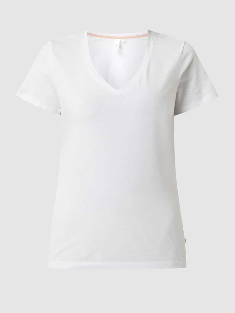 T-shirt met labeldetail, model 'Basic' QS