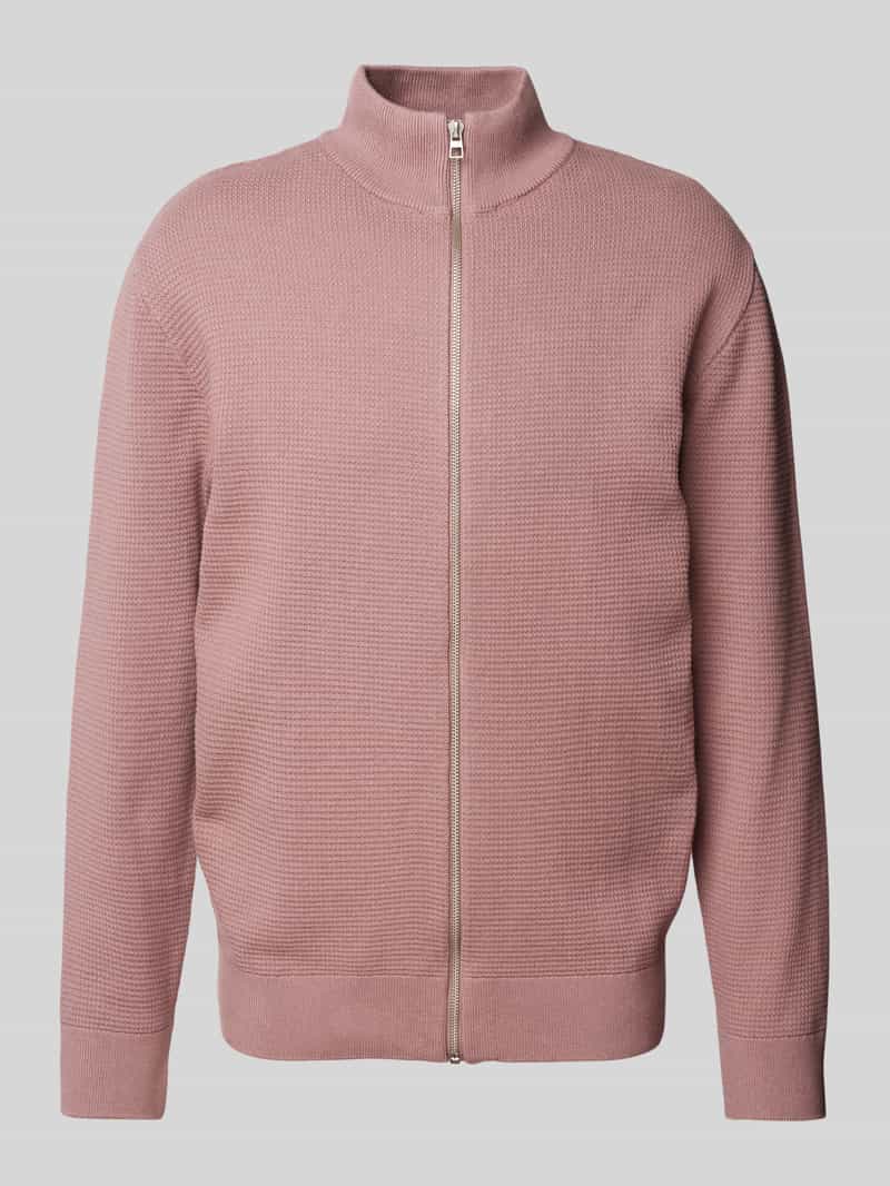 Tom Tailor Denim Regular fit gebreid jack van puur katoen met structuurmotief