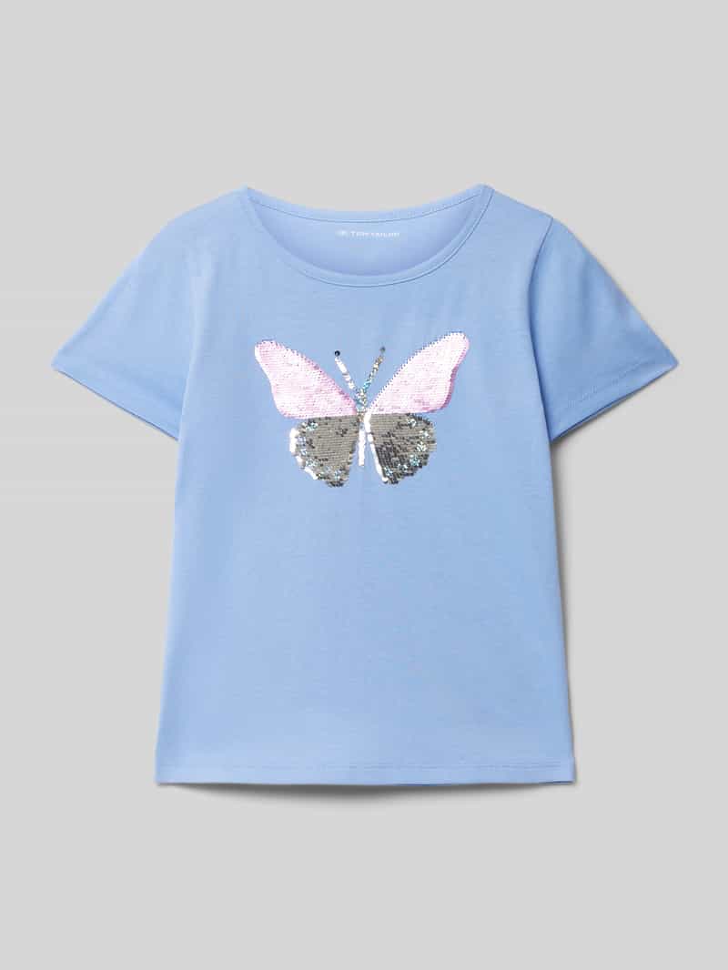 Tom Tailor Regular fit T-shirt met interactief pailettenmotief