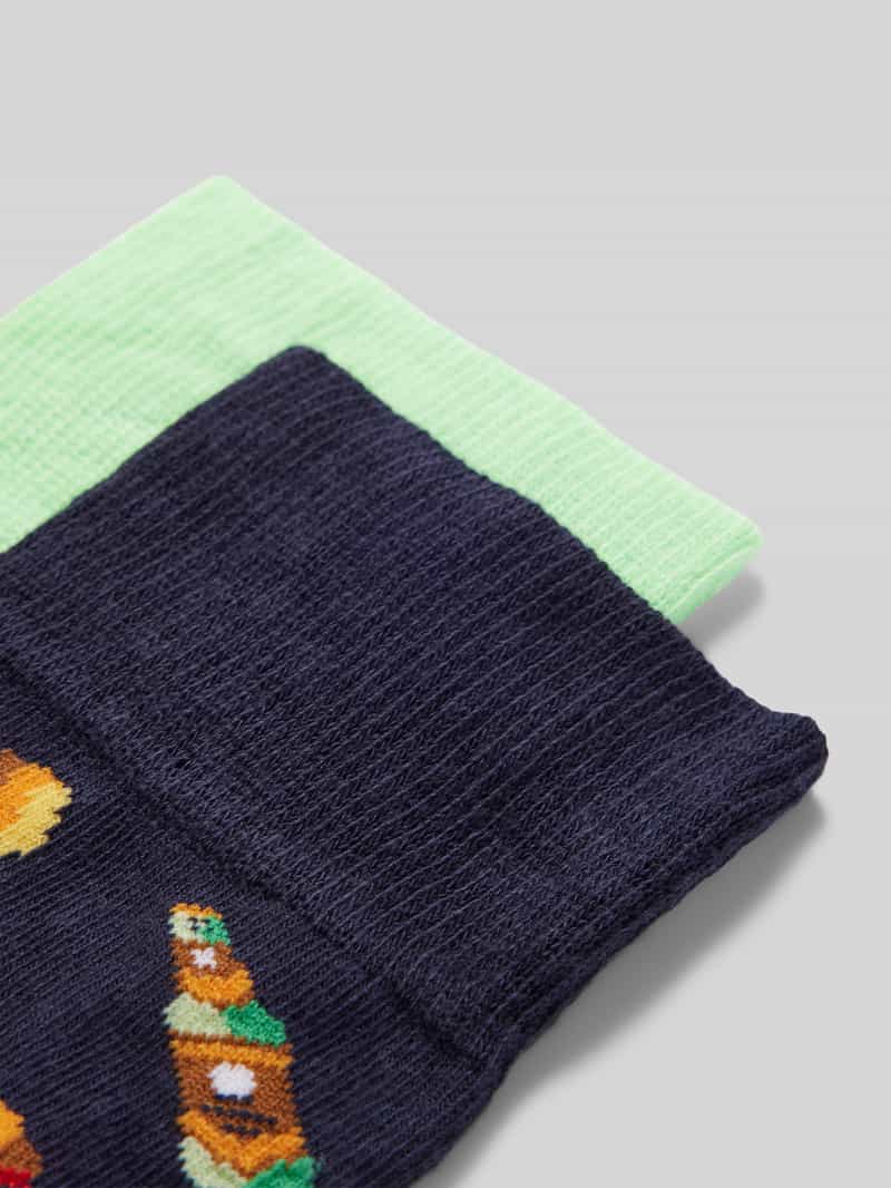 Christian Berg Men Sokken met motiefstitching in een set van 2 paar