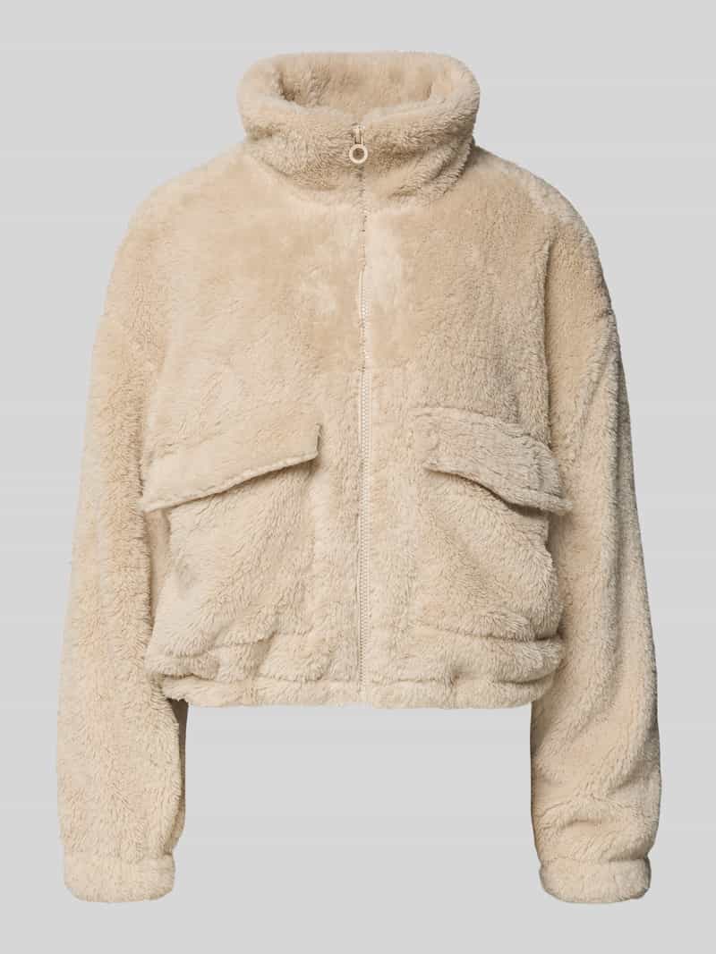 Only Loose fit fleecejack met opstaande kraag, model 'ANNA CONTACT'