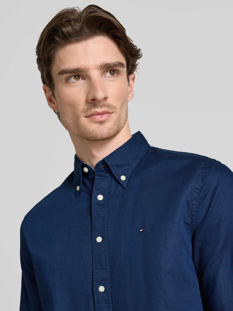 Tommy Hilfiger Regular fit vrijetijdsoverhemd van een mix van katoen en linnen