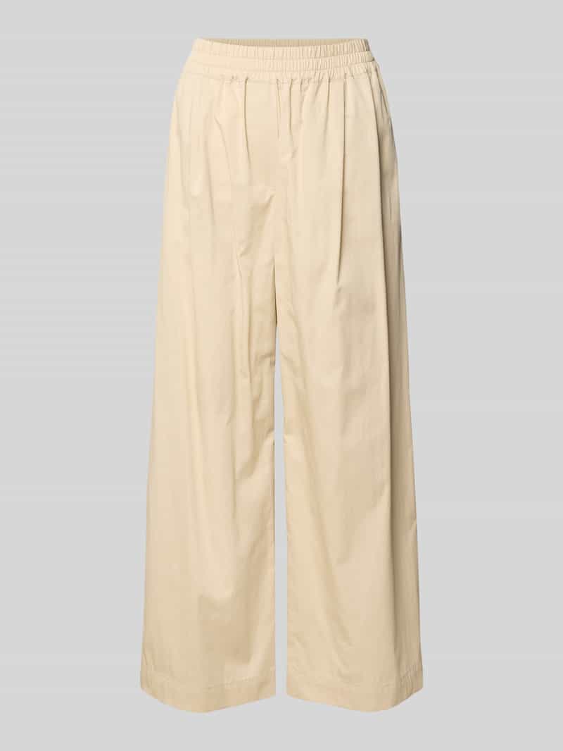 Weekend Max Mara Damen Regular Fit Weite Hose Aus Reiner Baumwolle Modell 'Golfo' In Sand Größe 38 