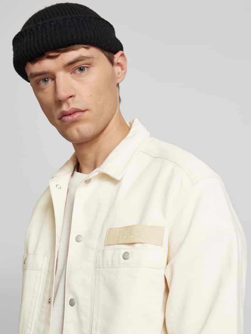 Replay Regular fit overhemdjack met labelbadge model 'Worker'