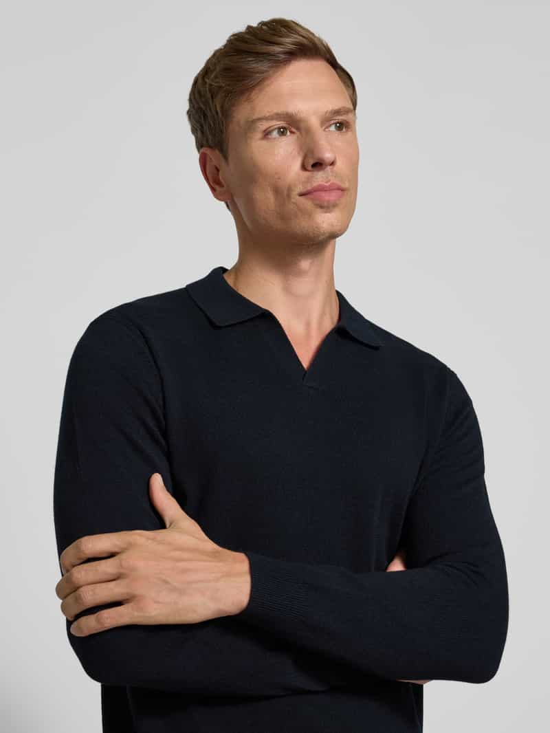 Profuomo Slim fit poloshirt met V-hals