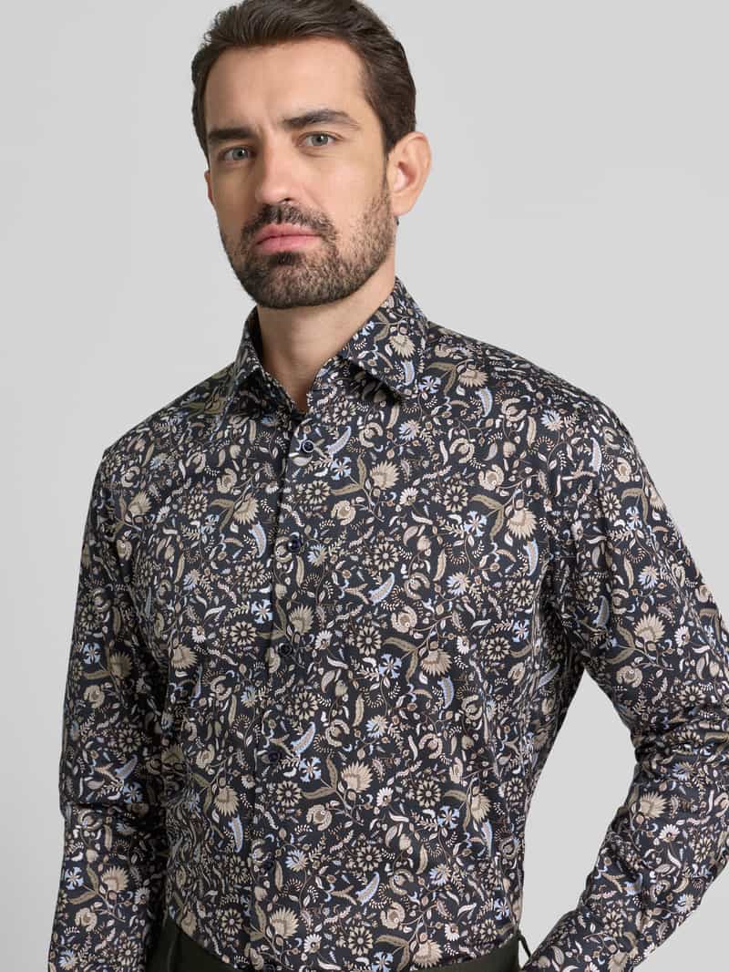 Eterna Comfort fit zakelijk overhemd van katoen met kentkraag