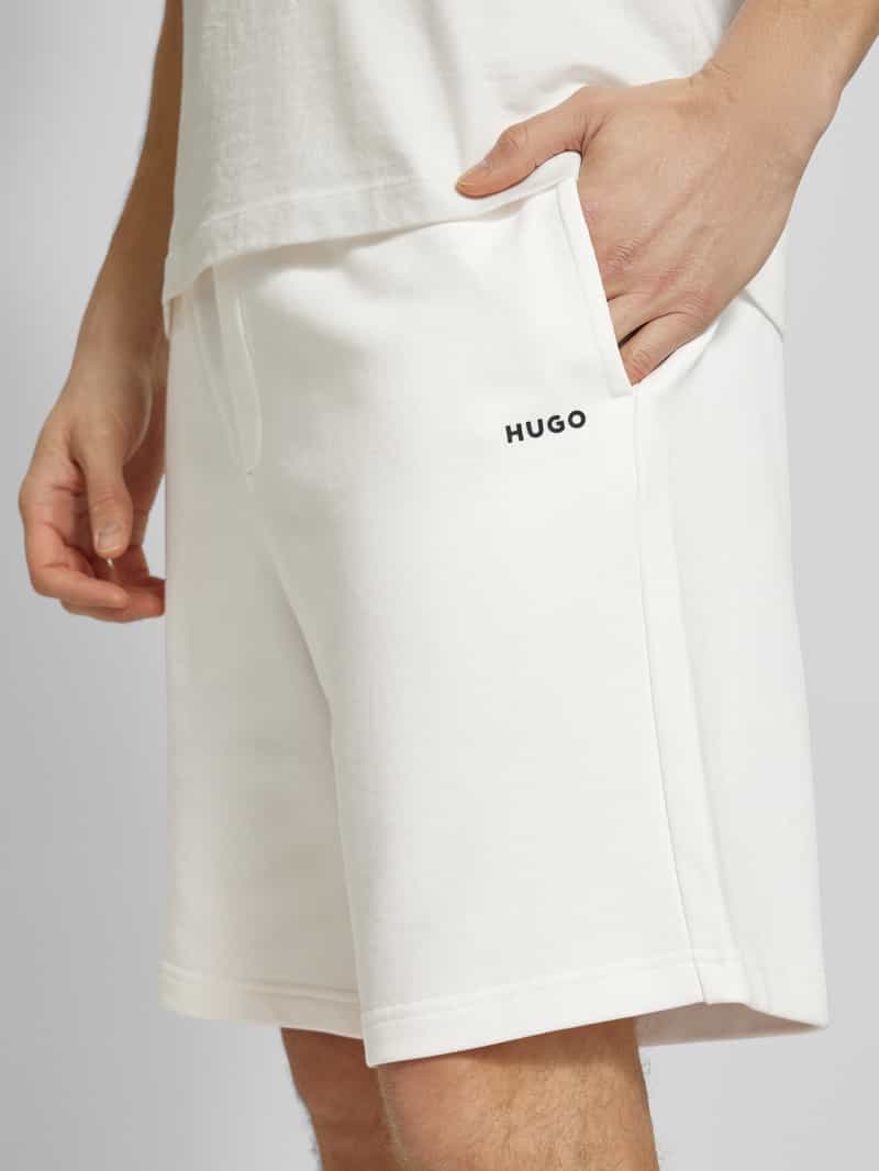 HUGO Sweatshorts met labelprint model 'Nomario'