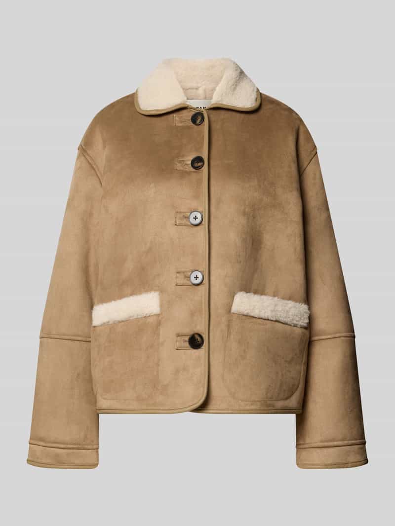 Stefanel Jack in leerlook met teddybont