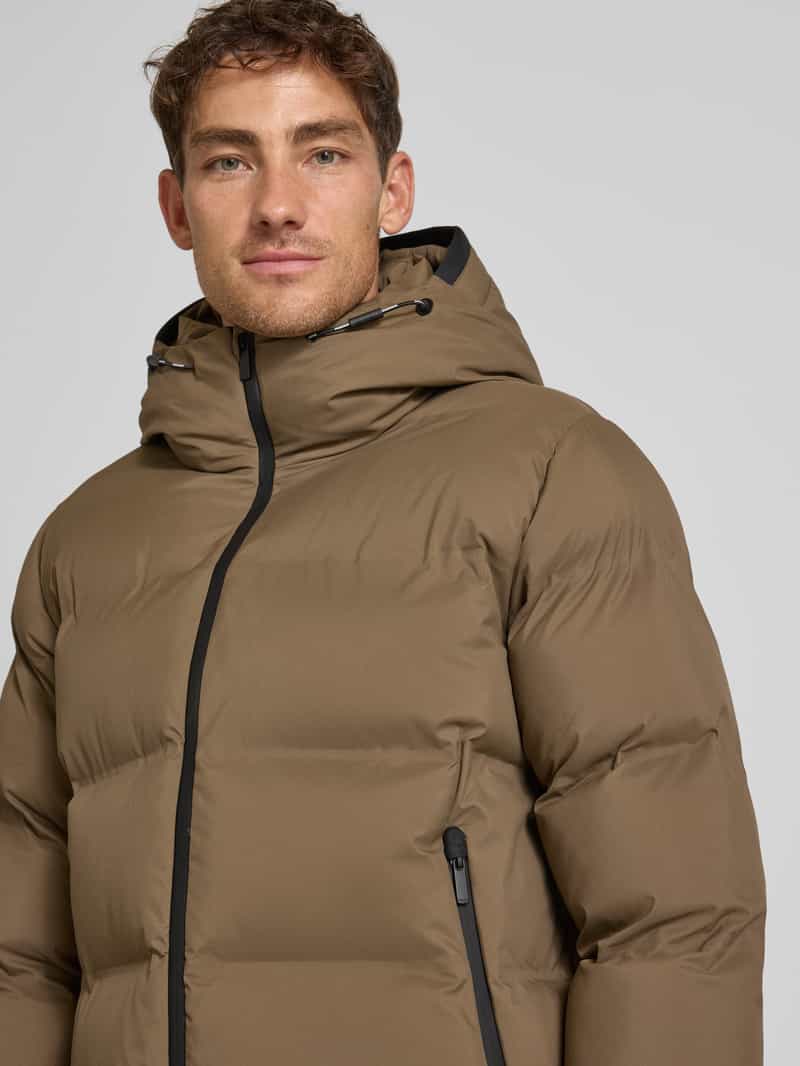 khujo Gewatteerde lange jas met labelpatch model 'Caius'
