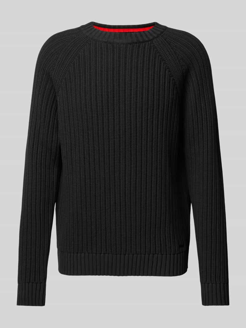 HUGO Gebreide pullover met ronde hals, model 'Sribben'