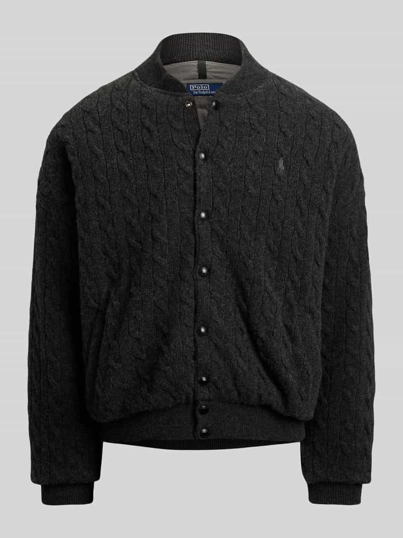 Polo Ralph Lauren relaxed fit gebreid jack van mix van wol en kasjmier met kabelpatroon