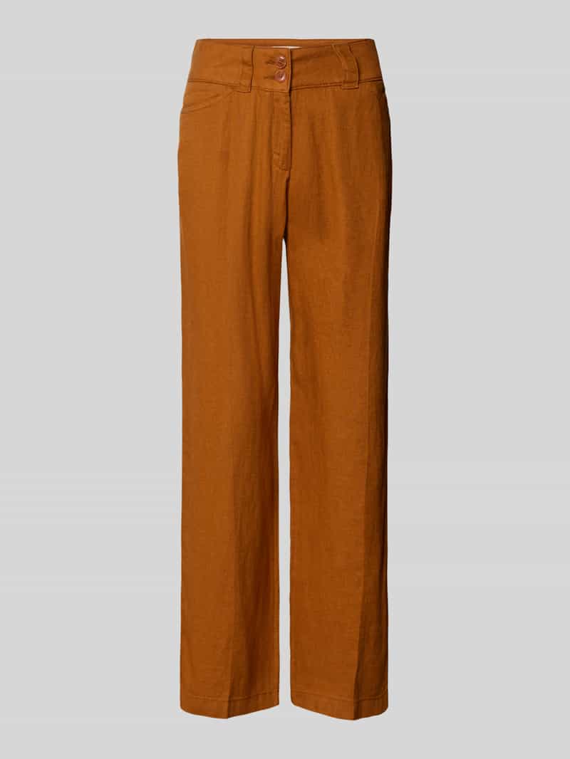 Linnen broek met steekzakken